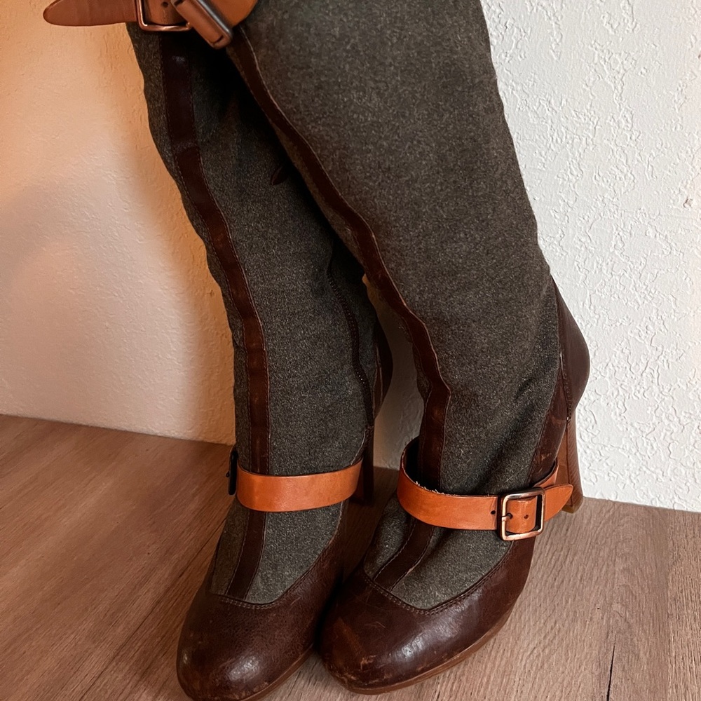 Ugg Collection Aniela Leather Wool high heeled boots - Picture 4 of 15